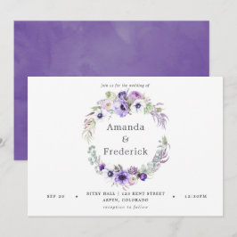 Dammtorviol Wedding Watercolor Blommig Inbjudan