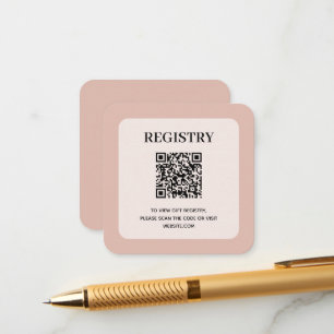 Dammtrosa bröllopspresentregistrerings QR-kod Tilläggskort