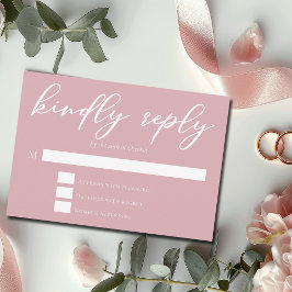 Dammtrosa Feminina Typografi Bröllop OSA Kort