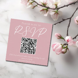 Dammtrosa Feminint QR-kod Bröllop RSVP Tilläggskort