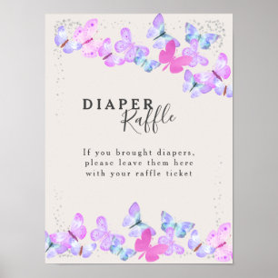 Dammusslare Himmel Raffle Butterfly Baby Shower Ga Poster