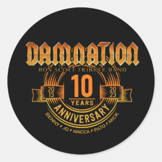 DAMNATION 10-årsdag Runt Klistermärke