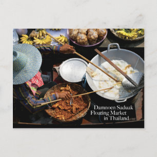 Damnoen Saduak Flyter Thailand Vykort