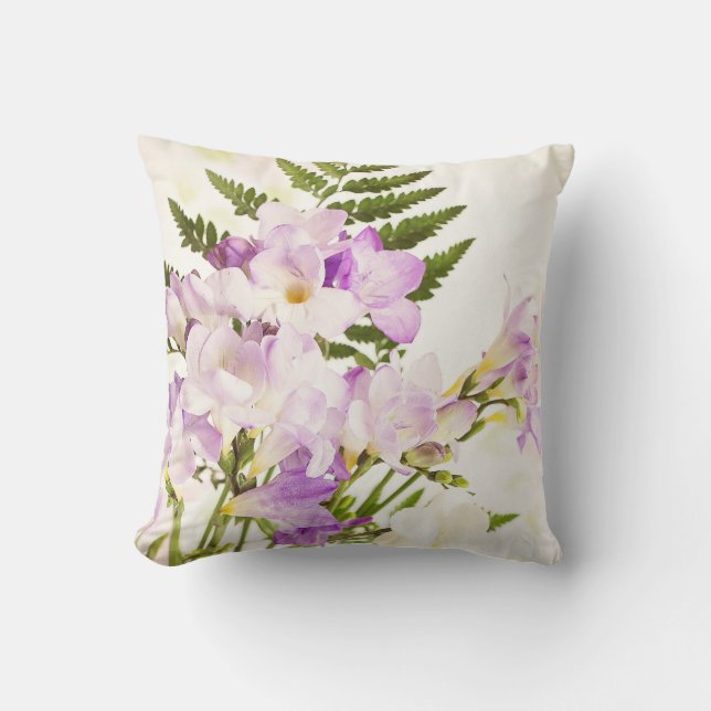 Dämpa härliga blommor, hem- dekor kudde (Framsida)