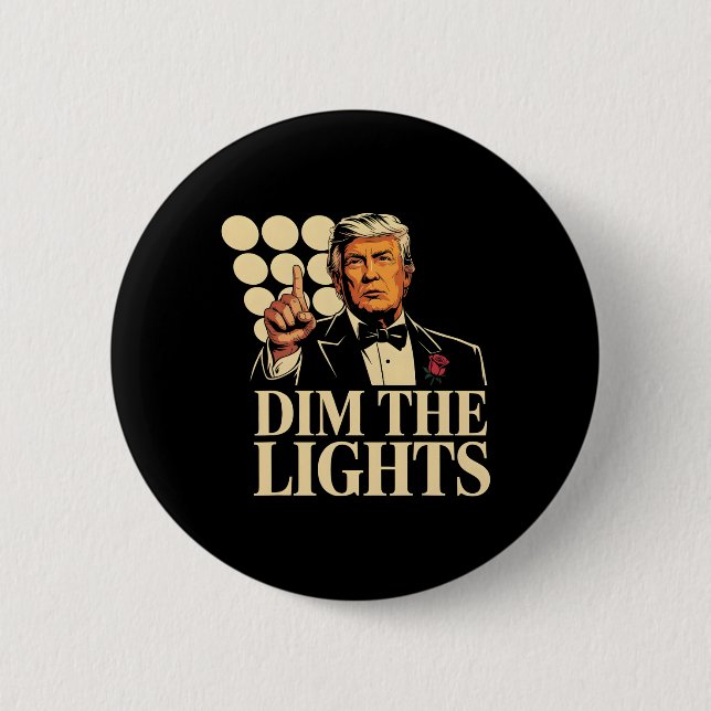 Dämpa Ljusen Trump Roligt Retro  Knapp (Framsida)