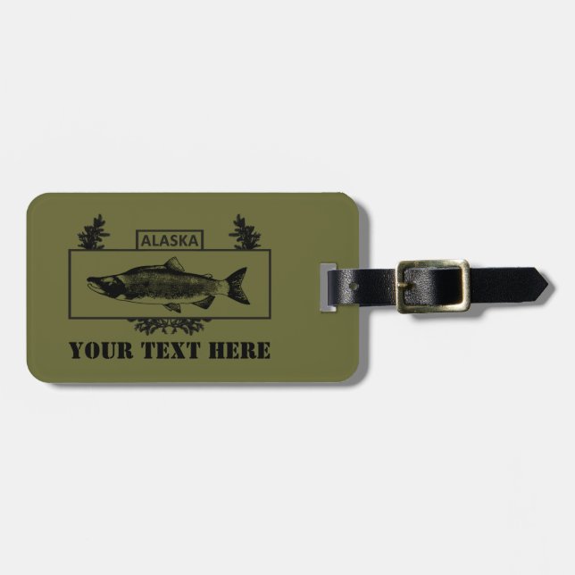 Dämpad Alaska Combat Fisherman-märke Bagagebricka (Horisontell Framsida)