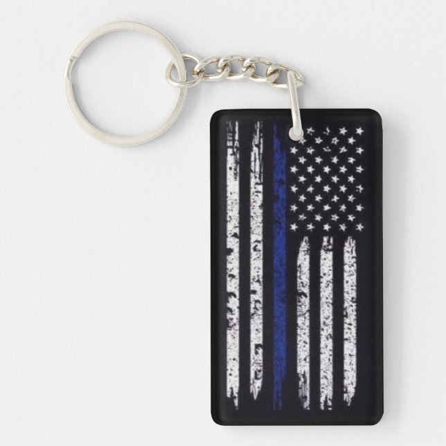 Dämpad amerikanska flaggan med den tunna blålinjen (Framsidan)