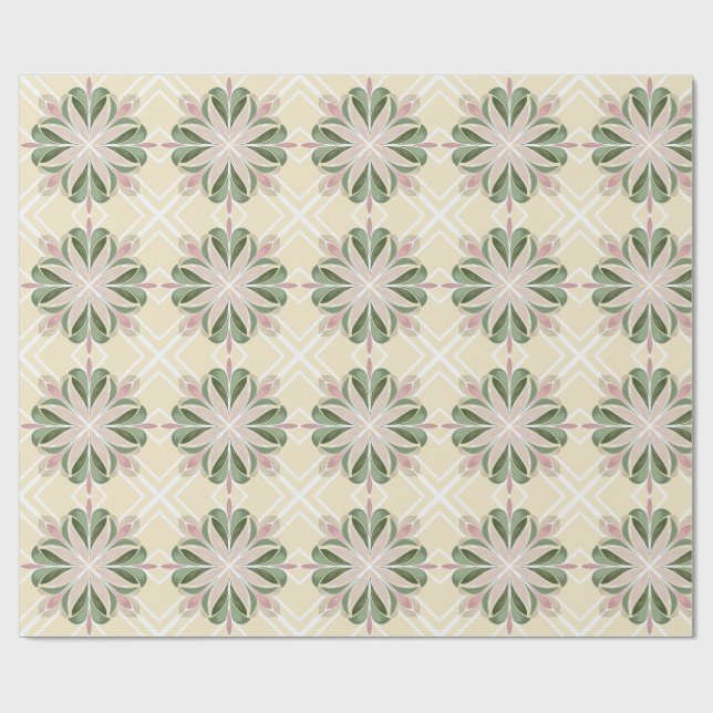 Dämpad blomning presentpapper (Platt)