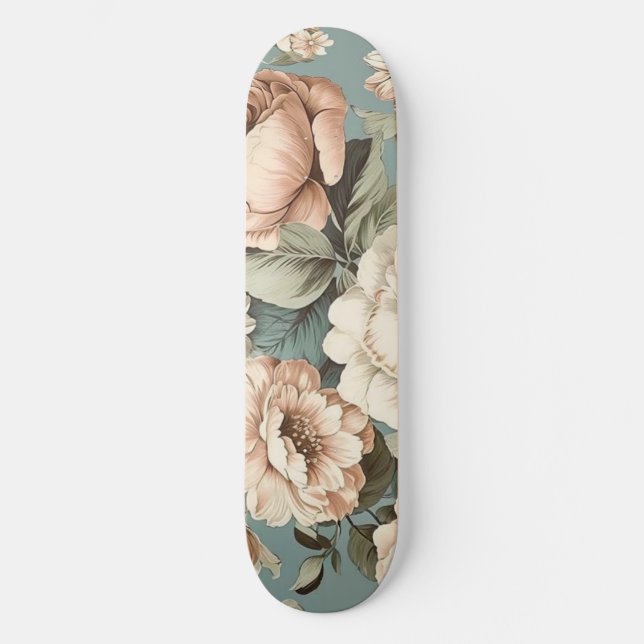 Dämpad botanisk dröm mini skateboard bräda 18,5 cm (Framsida)
