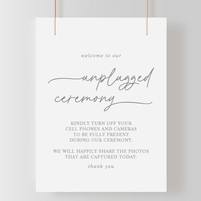 Dämpad grå enkel minimalistisk oansluten ceremoni  poster (Skapare uppladdad)