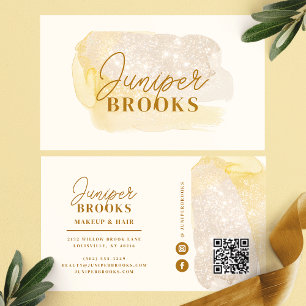 Dämpad Guld Social Media QR-kod Glitter Visitkort