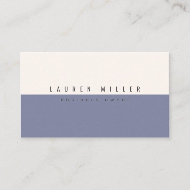 Dämpad Indigo & Off-White Modern Professionell Aff Visitkort (Framsida)