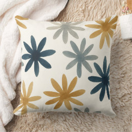 Dämpad krämig blomsterdesign kudde