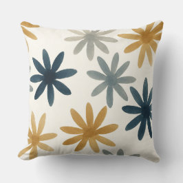 Dämpad krämig blomsterdesign kudde