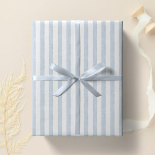 Dämpad ljusblå vit texturerad rand minimalistisk presentpapper