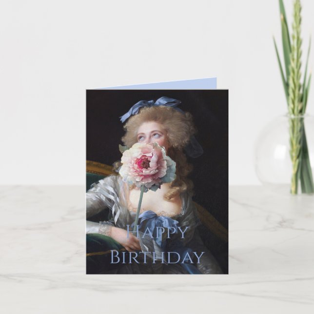 Dämpad med rosa peony Glad födelsedag Kort (Framsida)