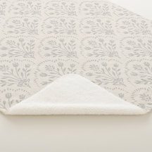 Dämpad mjuk grå blomster scallop-blocktryck