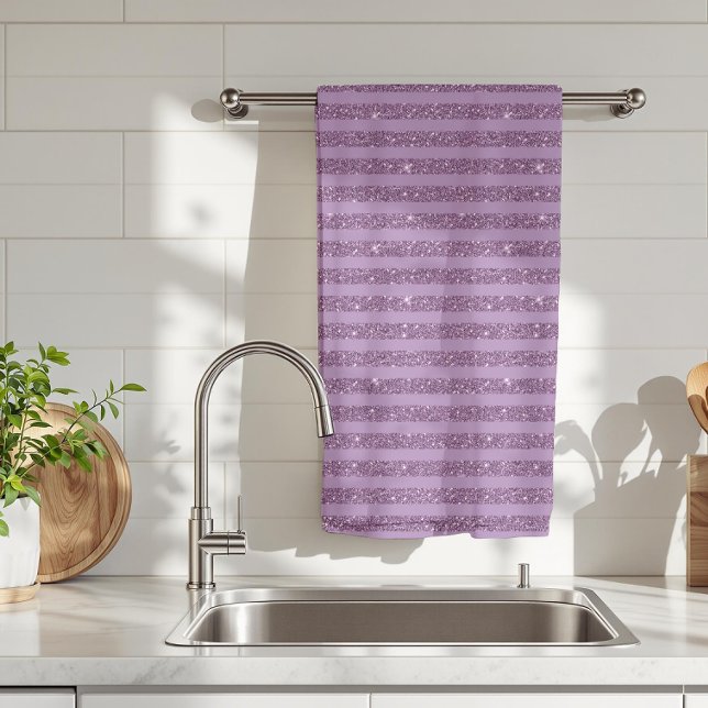 Dämpad Mulberry Glitter Stil Horisontella Ränder Kökshandduk (Skapare uppladdad)