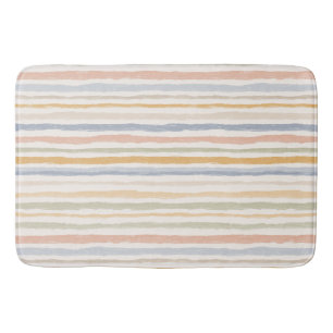 Dämpad Pastell Akvarell Randig Minimal Modern Badrumsmatta