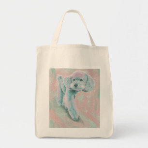 Dämpad Pastell Pudel Konstnärlig Illustration Tote Tygkasse