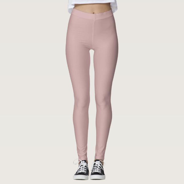 dämpad rosa enfärgad  leggings (Framsida)
