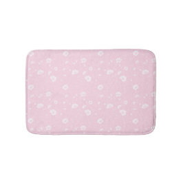 Dämpad rosa och vit vildblommamönster badrumsmatta