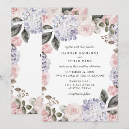 Dämpad vattenfärgblommigt | som för vintage gifta inbjudningar