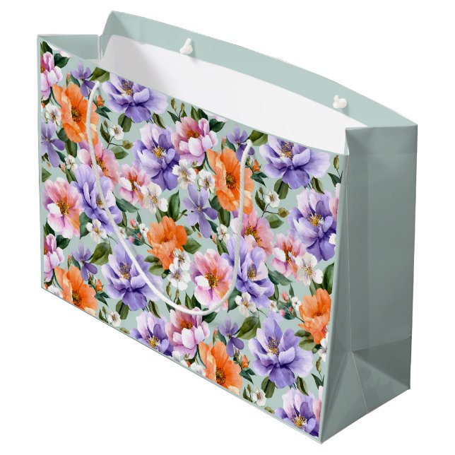Dämpade färgglada blommor Boho blomma  (Baksidan Vinklad)