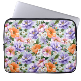 Dämpade färgglada blommor Boho blomma Laptop Fodral