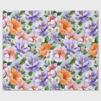 Dämpade färgglada blommor Boho blomma Presentpapper