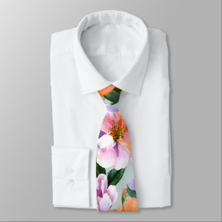 Dämpade färgglada blommor Boho blomma  Slips