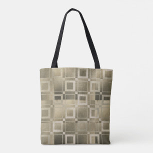 Dämpade Guld Fyrkanter Modern Geometrisk Glamour Tygkasse