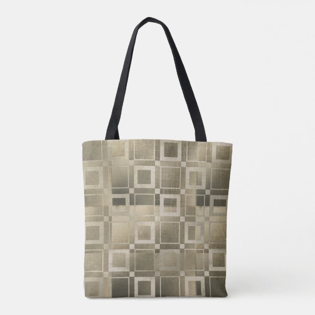 Dämpade Guld Fyrkanter Modern Geometrisk Glamour Tygkasse (Baksida)