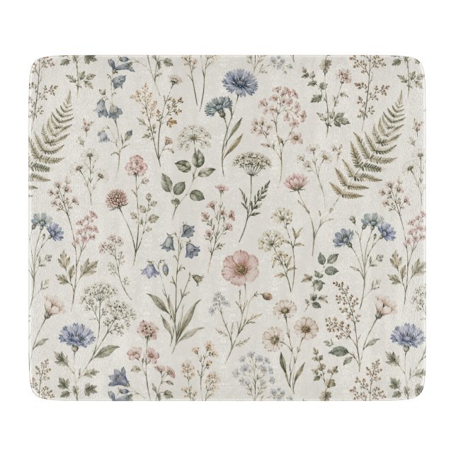 Dämpade minimalistiska skandinaviska vilda blommor (Framsidan)