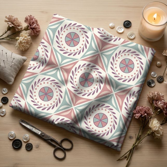 Dämpade Pastell Boho Mandalas & Folktil Mönster Tyg (Skapare uppladdad)