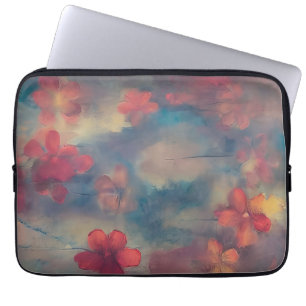 Dämpade rosa blommor laptop fodral