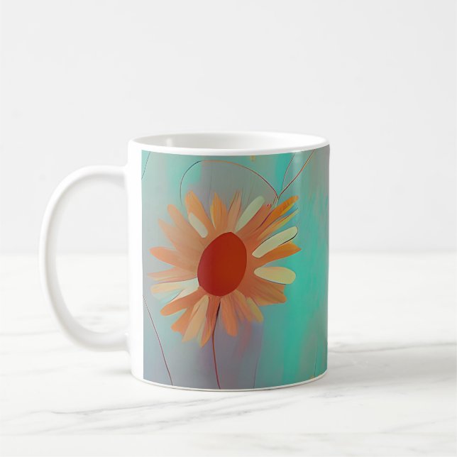 Dämpade toner abstrakta solrosor kaffemugg (Vänster)