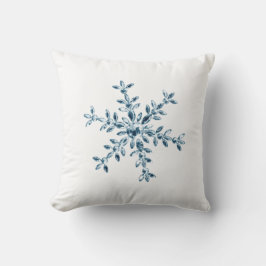 Dämpar den Crystal Snowflakehelgdag för blått Kudde