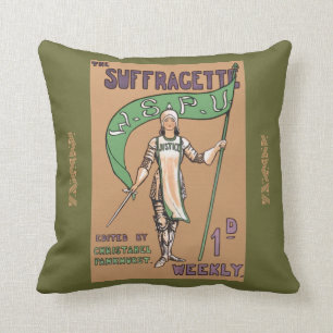 Dämpar den feministiska suffragetten för vintage kudde