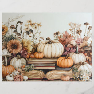 Dämpat färgat höstlövskål scrapbookpapper