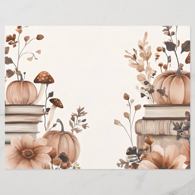 Dämpat färgat höstpumpa scrapbookpapper (Framsida)