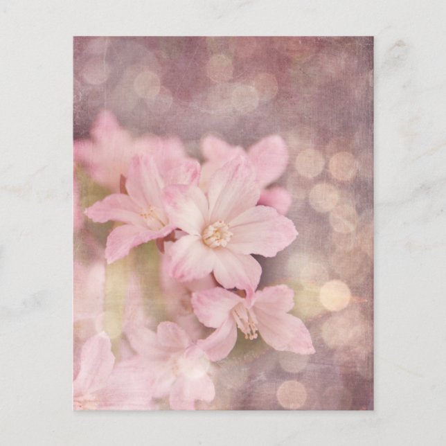 Dämpat rosa blomsterpappersark (Framsida)