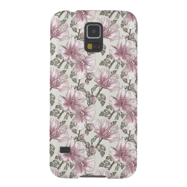 Dämpat rosa hibiskusblommamönster Case-Mate samsung galaxy skal (Baksidan)