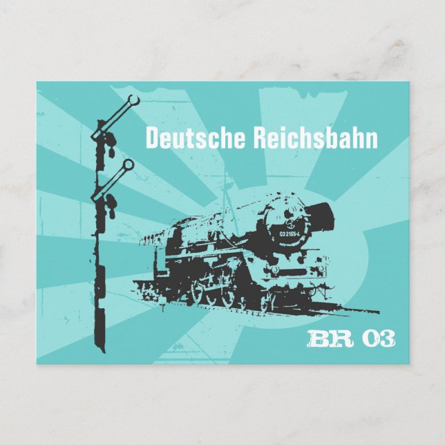 Dampflokdesign Reichsbahn Vykort (Framsida)