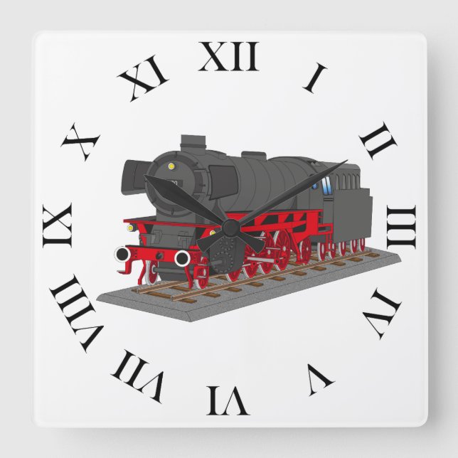 Dampflokomotive Fyrkantig Klocka (Framsida)