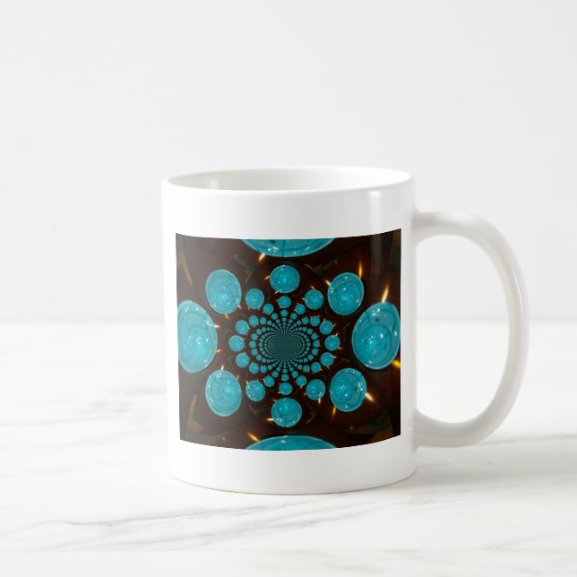 Dämpning av Visningen Cyan Ljus Kaleidoscope Kaffemugg (Höger)