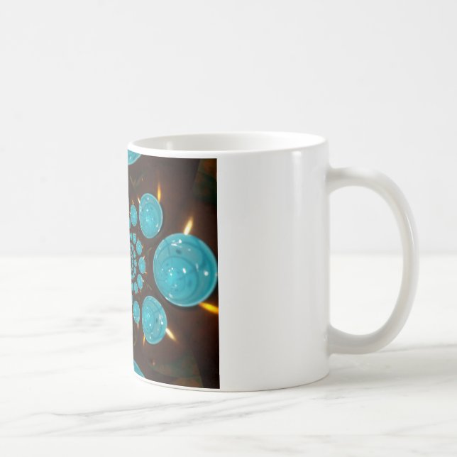 Dämpning av Visningen Cyan Ljus Kaleidoscope Kaffemugg (Höger)