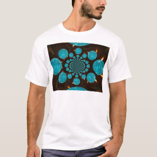 Dämpning av Visningen Cyan Ljus Kaleidoscope T Shirt