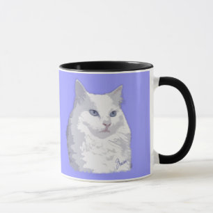 DamPrincess Vit Katt Råna Mugg