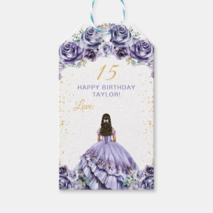 Dampröd Prinsessa Quinceañera Grattis på födelseda Presentetikett